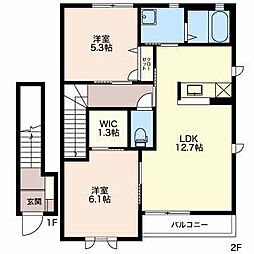 Ｓｔｅｌｌａ　VI 2階2LDKの間取り