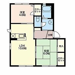 ウインドワード 2LDKの間取図画像