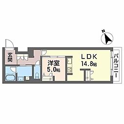 シャーメゾン桜ステージ 3階1LDKの間取り