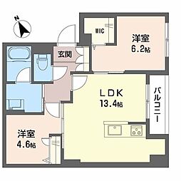 シャーメゾンボスコルーチェ 2LDKの間取図画像