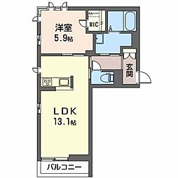 Arttown 1LDKの間取図画像