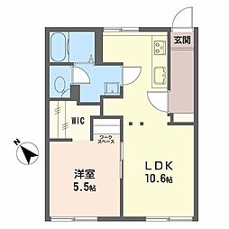 フラワーフレグランス 1LDKの間取図画像