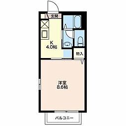 シャーメゾン・杉山 1Kの間取図画像