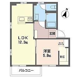 フレグランスたけくらA 1LDKの間取図画像