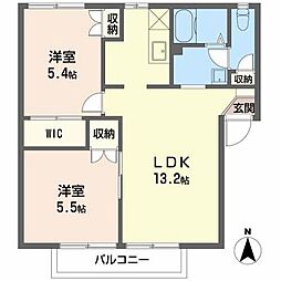 フレグランスニュービレッジ 1LDKの間取図画像