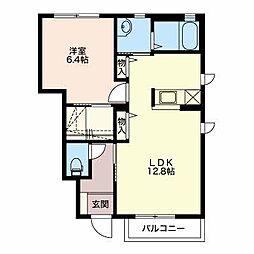 メゾンドルミエールB 1LDKの間取図画像