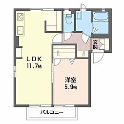 フレグランス四季A 1LDKの間取図画像