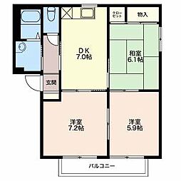 セピアA 3DKの間取図画像
