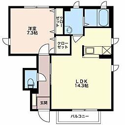 ウィズライフB 1LDKの間取図画像