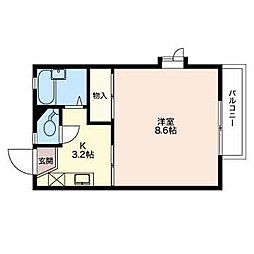 フレグランス悠 1Kの間取図画像