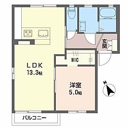 ルミエール・やまだN 1LDKの間取図画像