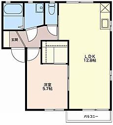 ハイムシェーネス 2階1LDKの間取り