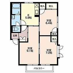 エミネントおぶせ 1階3Kの間取り