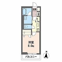 シャーメゾン　柊 3階1Kの間取り