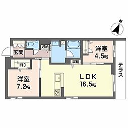 シクラシオン 2LDKの間取図画像