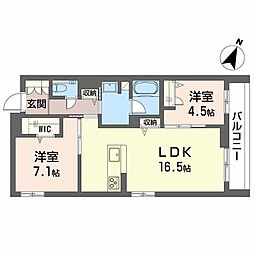 シクラシオン 2LDKの間取図画像