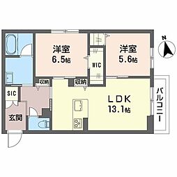 シャーメゾンＭII（ＳｈａＭａｉｓｏｎ　ＭII） 1階2LDKの間取り