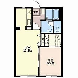 ヴィラ　クオーレ 1階1LDKの間取り