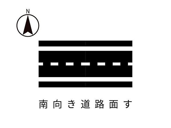 ■南向き道路面す南側が道路に面している土地です。