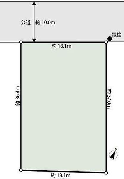 さいたま市大宮区上小町に位置する土地面積659.31m2の整形地。北側幅員約10ｍの公道に約18.1ｍ接道し、建物配置や駐車計画を検討しやすい区画です。