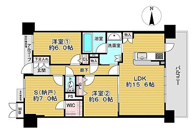 間取り:全居室フローリング仕様。各洋室・納戸・廊下に、WICを含む収納スペースが備わっています。洗面室は2方向より出入り可能で、家事動線・生活動線が考慮された設計です。 間取り:全居室フローリング仕様。各洋室・納戸・廊下に、WICを含む収納スペースが備わっています。洗面室は2方向より出入り可能で、家事動線・生活動線が考慮された設計です。