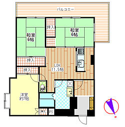 ハイム屋敷前 3LDKの間取図画像