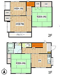 富岡市相野田623-82戸建 2階4DKの間取り