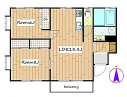 ハイム問屋町前 2LDKの間取図画像