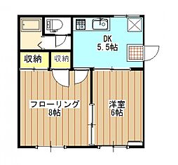 第2セントラルハイツ 1階2DKの間取り