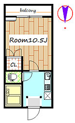Ｍ‘ｓ　ＩＳＨＩＨＡＲＡ 3階1Kの間取り