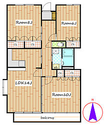 メゾンファースト 1階3LDKの間取り