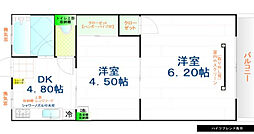 ハイツフレンド羽鳥 2Kの間取図画像