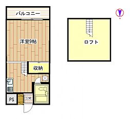 深町ハイツ ワンルームの間取図画像