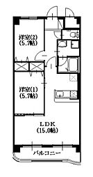 セントフィールド 2LDKの間取図画像