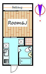 ハイツゆあーず 1Kの間取図画像