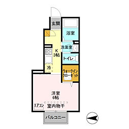 CASA芝塚MT 1Kの間取図画像