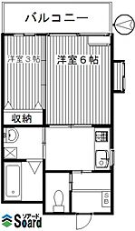 パレスK's 2DKの間取図画像