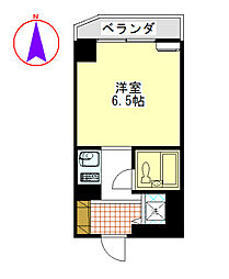 ダイアパレス前橋大友 ワンルームの間取図画像
