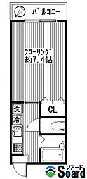 ハイツフレンド上大島2 1Kの間取図画像