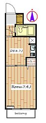 ライオンズマンション前橋 1DKの間取図画像