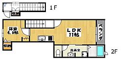 エトピリカ 2階1LDKの間取り