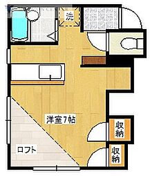 スプリングハイツ ワンルームの間取図画像