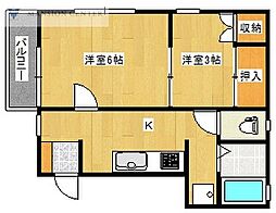 グーテンハウゼ 2Kの間取図画像
