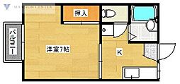 コーポりんどう 1Kの間取図画像