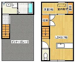 エムガレージ 1LDKの間取図画像