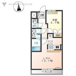 セント・フローラ 1LDKの間取図画像