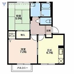 N・ミレニアム 2DKの間取図画像