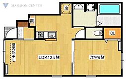 アリエッタ 1LDKの間取図画像