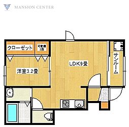 カーサリベルタ1 1LDKの間取図画像