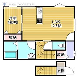 ペオーニア 1LDKの間取図画像